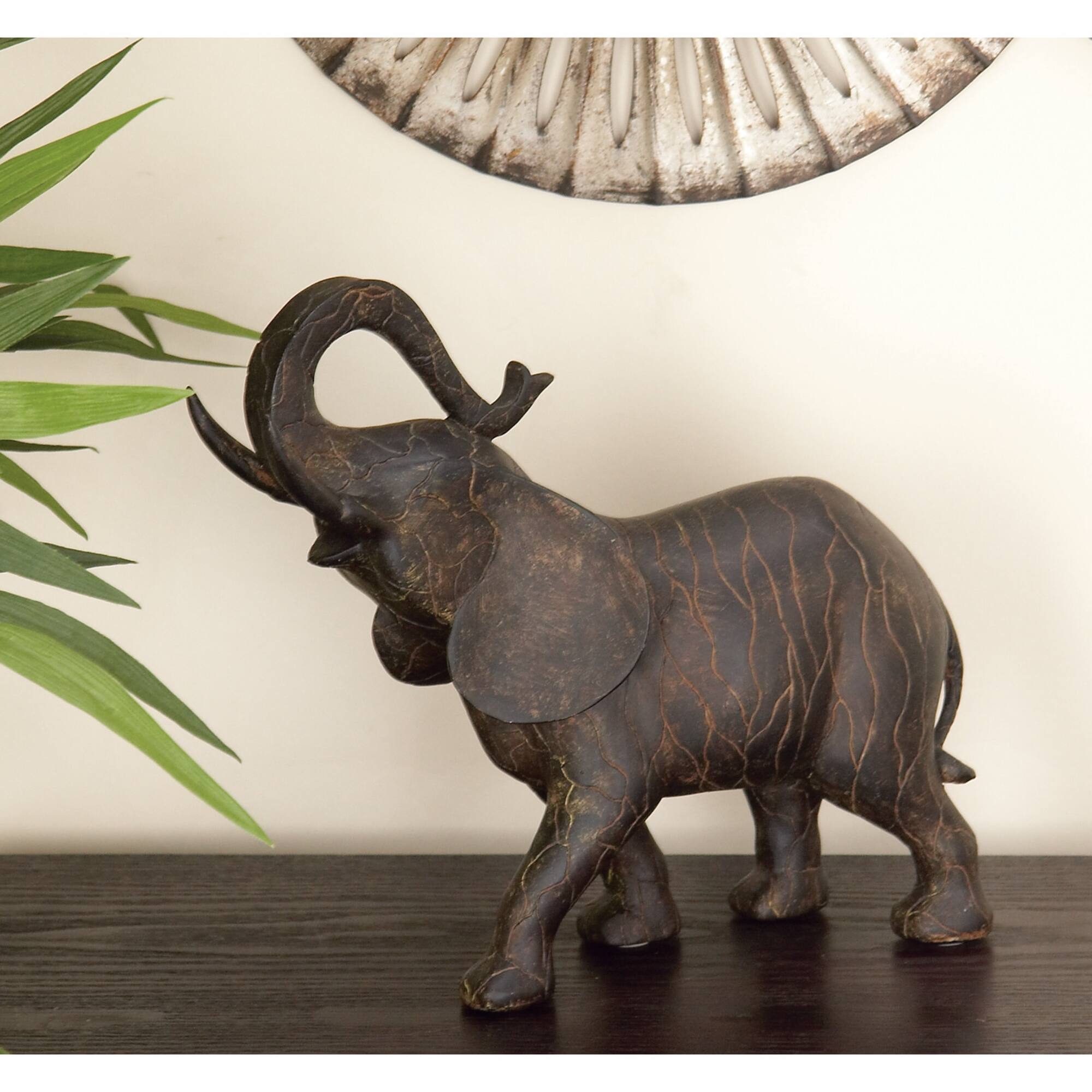 12" Gray Eclectic Elephant Sculpture